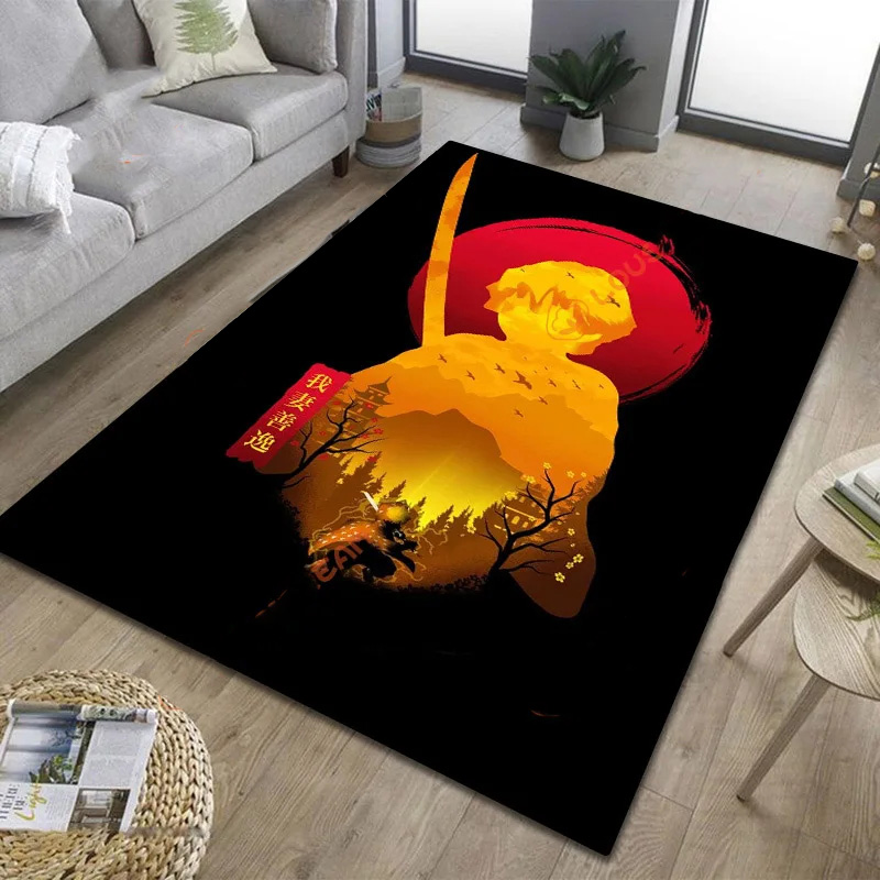 agatsuma zenitsu demon slayer area rug demon slayer carpet bathroom rugs indoor rug v520