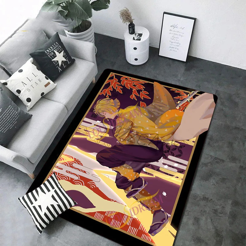 agatsuma zenitsu demon slayer area rug demon slayer carpet dining room rugs outdoor rugs v318