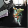 frog art deco rug frog rug