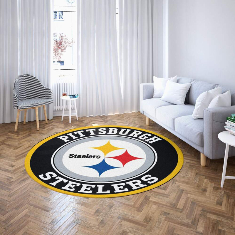 pittsburgh steelers round rug logo nfl round rug