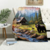 bear blanket bear comfort blanket fleece blanket throw blanket v4
