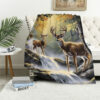 deer blanket deer comfort blanket fleece blanket throw blanket v44