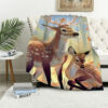 deer blanket deer comfort blanket fleece blanket throw blanket v69