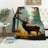 deer blanket deer comfort blanket fleece blanket throw blanket v89
