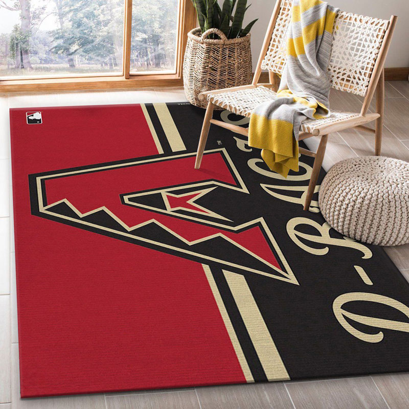Arizona Diamondbacks Area Rug MLB Area Rug Bedroom Rug Indoor Rugs Rectangle Carpet