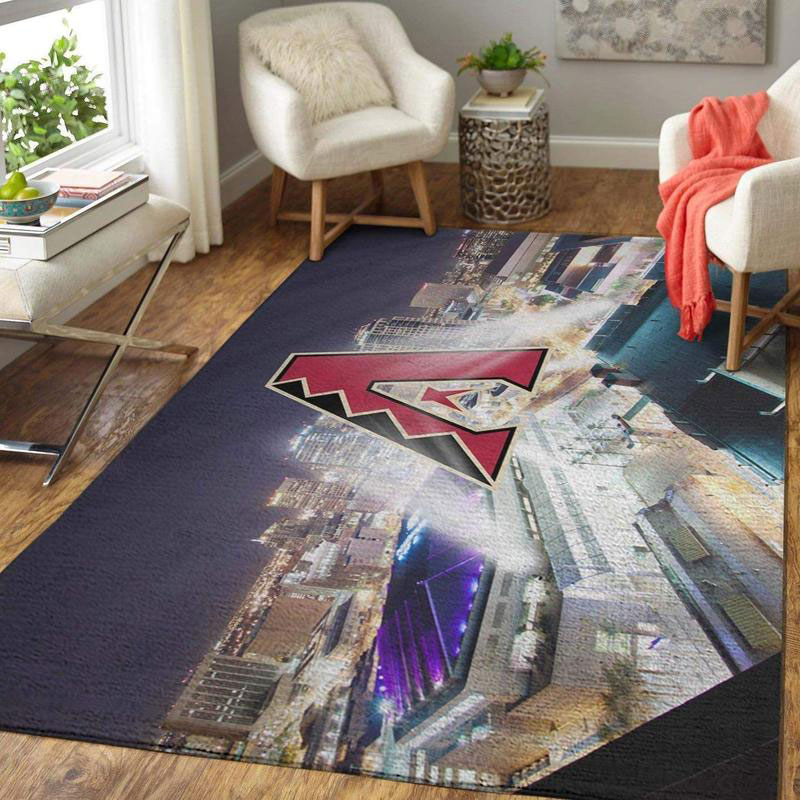 Arizona Diamondbacks Area Rug MLB Area Rug Bedroom Rug Indoor Rug Rectangle Carpet