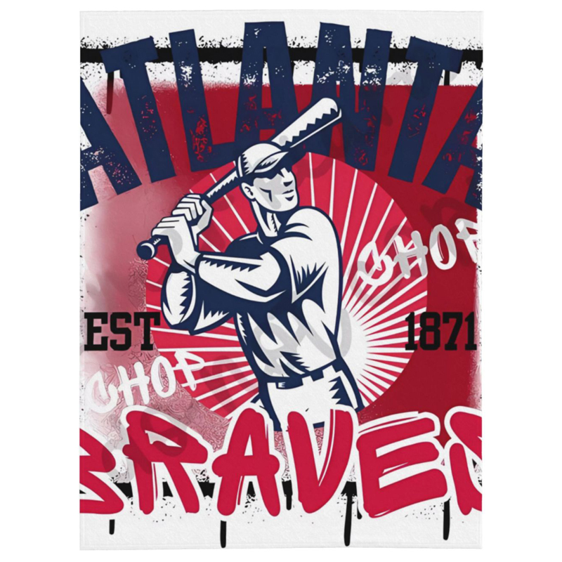 Atlanta Braves Blanket Sherpa Blanket Throw Blanket