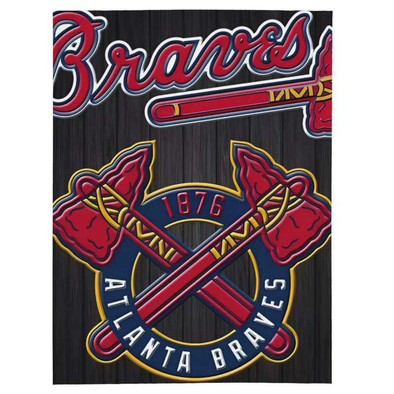 Atlanta Braves Blanket Sherpa Blanket Throw Blanket