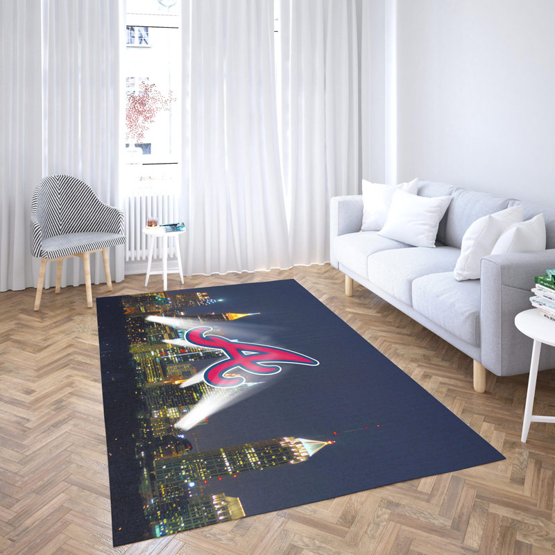 Atlanta Braves Rug MLB Area Rug Bedroom Area Rug Indoor Indoor Rugs Rectangle Carpet