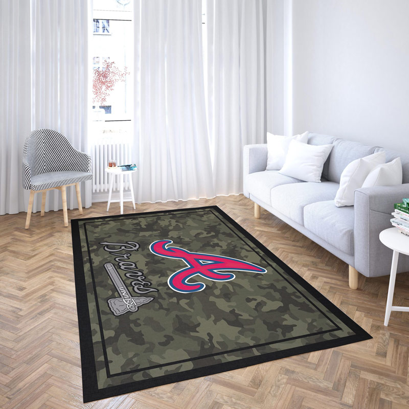 Atlanta Braves Rug MLB Area Rug Bathroom Rugs Indoor Indoor Rugs Rectangle Carpet