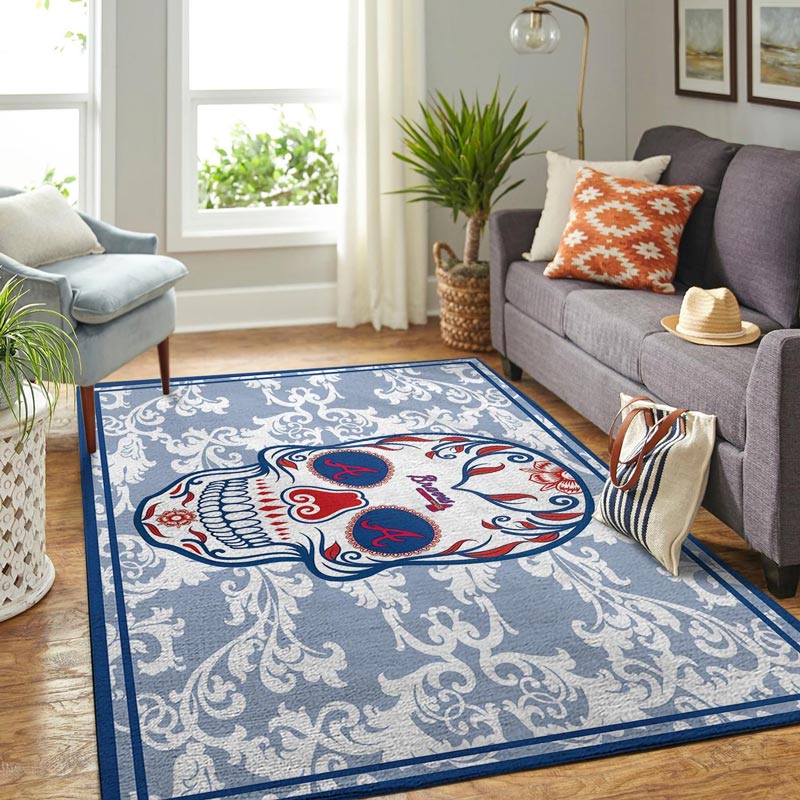 Atlanta Braves Rug MLB Area Rug Bathroom Rugs Indoor Indoor Rugs Rectangle Carpet