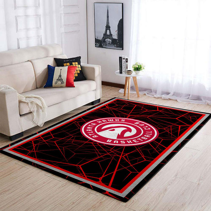 Atlanta Hawks Area Rug NBA Area Rug Living Room Area Rug Indoor Rugs Rectangle Carpet