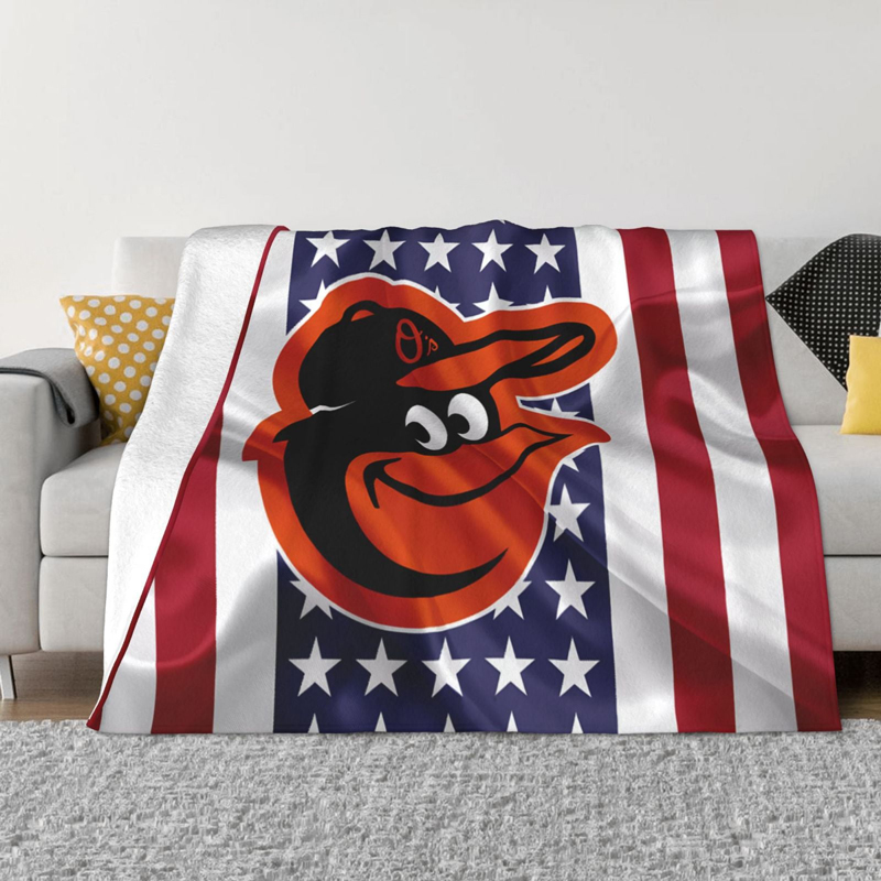 Baltimore Orioles Blankets Sherpa Blanket Throw Blanket