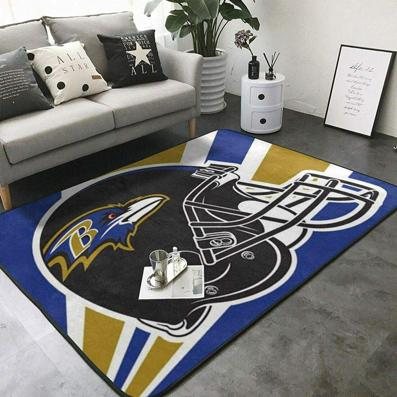 Baltimore Ravens Area Rug NFL Area Rug Bedroom Area Rug Indoor Rug Rectangle Carpet