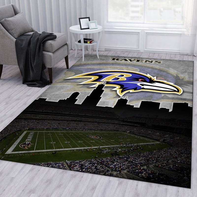 Baltimore Ravens Area Rug NFL Area Rug Bedroom Rug Indoor Rugs Rectangle Carpet