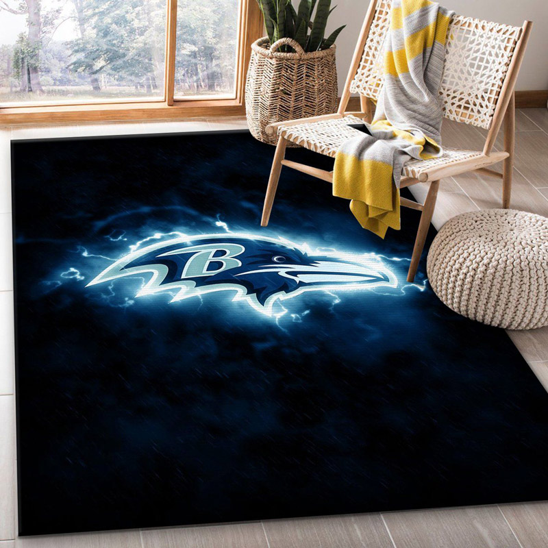 Baltimore Ravens Rug NFL Area Rug Dining Room Rug Indoor Indoor Rugs Rectangle Carpet