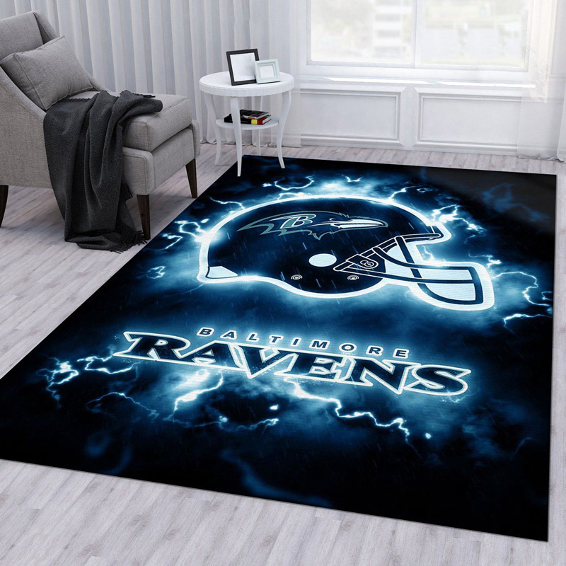 Baltimore Ravens Area Rug NFL Area Rug Bathroom Rug Indoor Indoor Rugs Rectangle Carpet
