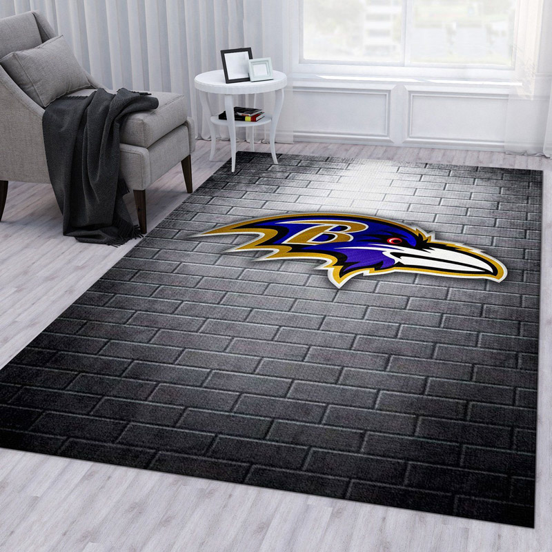 Baltimore Ravens Rug NFL Area Rug Bathroom Rug Indoor Rugs Rectangle Carpet