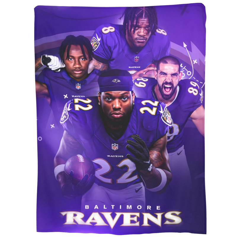 Baltimore Ravens Blanket Sherpa Blanket Throw Blanket