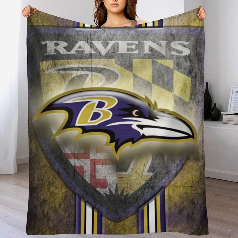 Baltimore Ravens Blanket Sherpa Blanket Throw Blanket