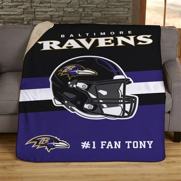 Baltimore Ravens Blankets Sherpa Blanket Throw Blanket