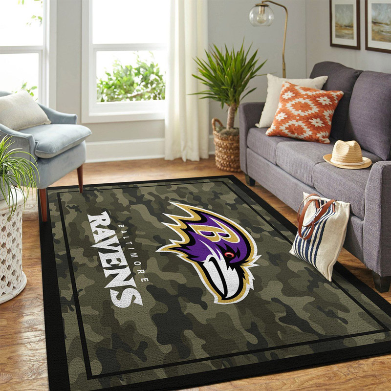 Baltimore Ravens Area Rug NFL Area Rug Living Room Area Rug Indoor Rugs Rectangle Carpet