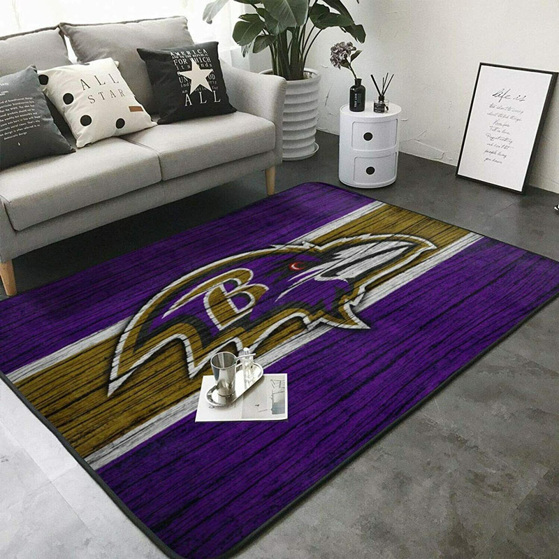 Baltimore Ravens Rug NFL Area Rug Bathroom Rug Indoor Rug Rectangle Carpet