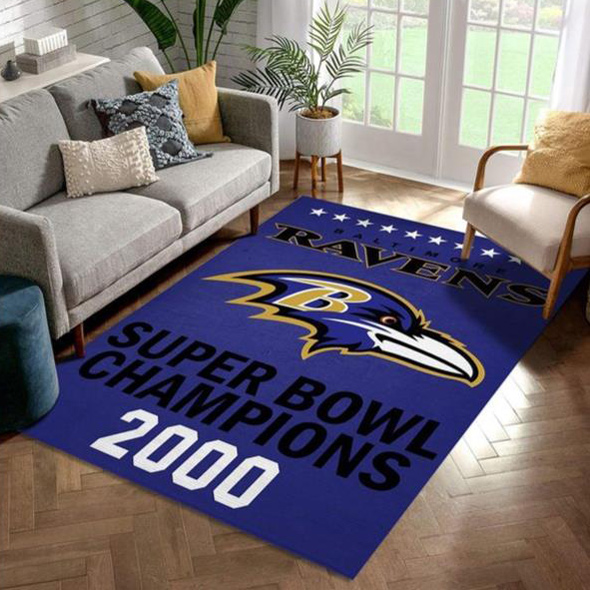 Baltimore Ravens Area Rug NFL Area Rug Dining Room Rugs Indoor Indoor Rug Rectangle Carpet