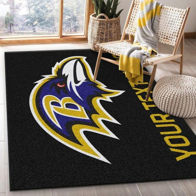 Baltimore Ravens Rug NFL Area Rug Bedroom Rug Indoor Rugs Rectangle Carpet