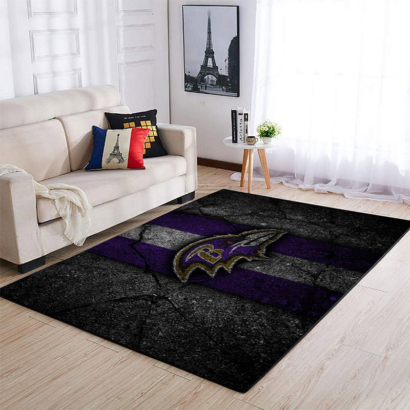 Baltimore Ravens Rug NFL Area Rug Dining Room Rug Indoor Rug Rectangle Carpet