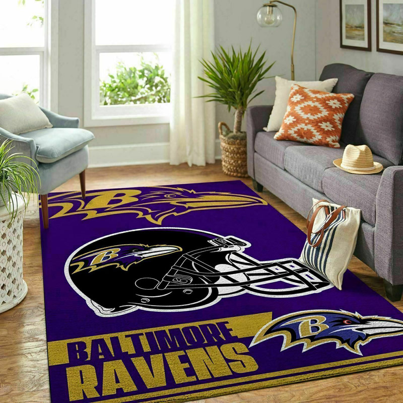 Baltimore Ravens Rug NFL Area Rug Bedroom Rug Indoor Rug Rectangle Carpet