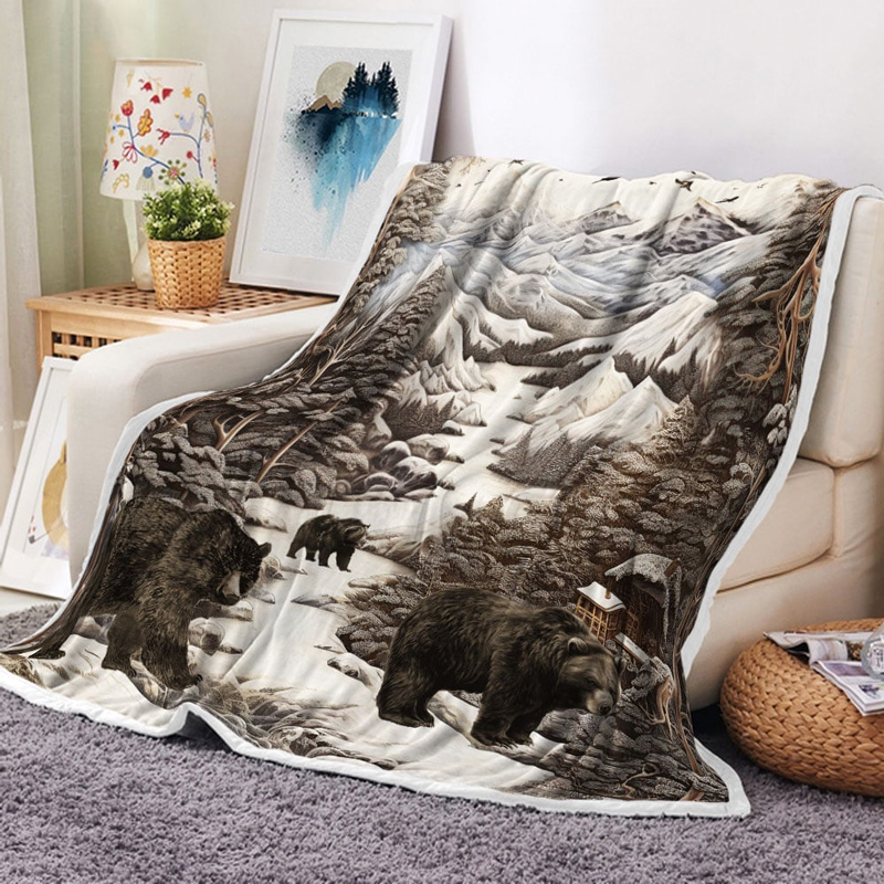 Bear Blanket Bear Comfort Blanket Fleece Blanket Throw Blanket Ver 1