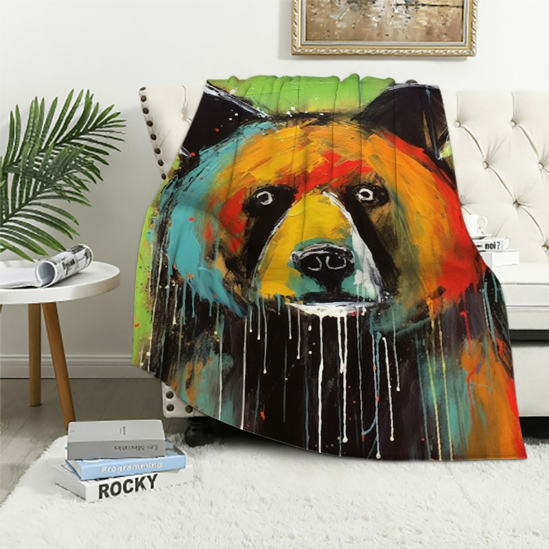 Bear Blanket Bear Comfort Blanket Fleece Blanket Throw Blanket Ver 14