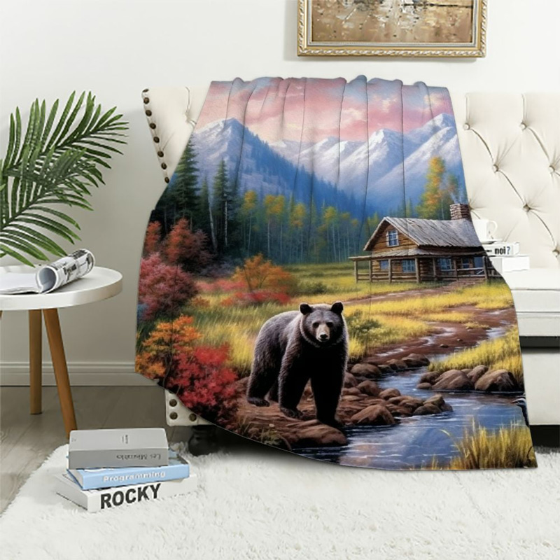 Bear Blanket Bear Comfort Blanket Fleece Blanket Throw Blanket Ver 29