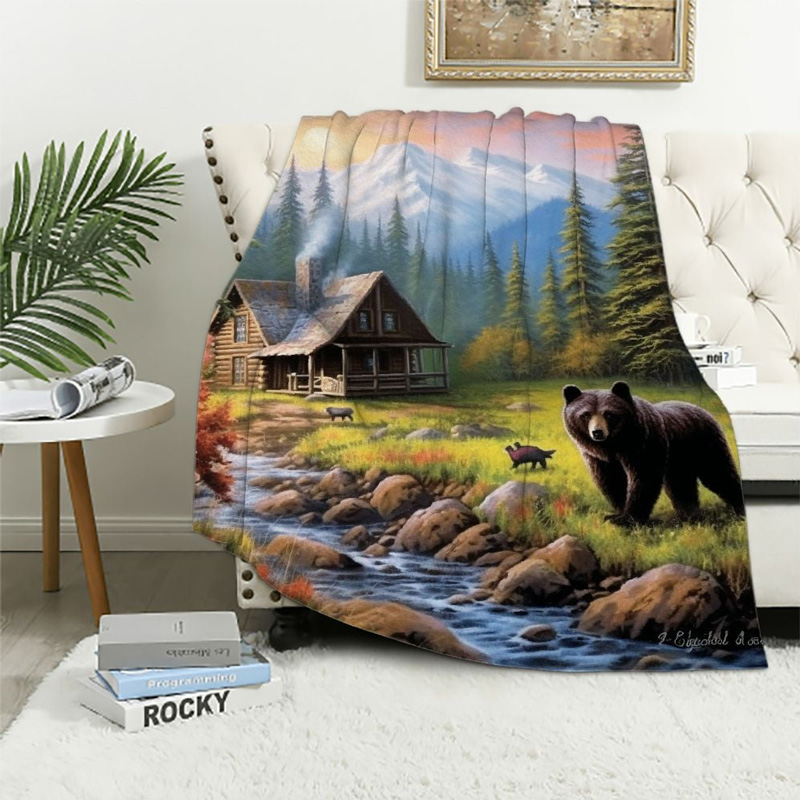 Bear Blanket Bear Comfort Blanket Fleece Blanket Throw Blanket Ver 4