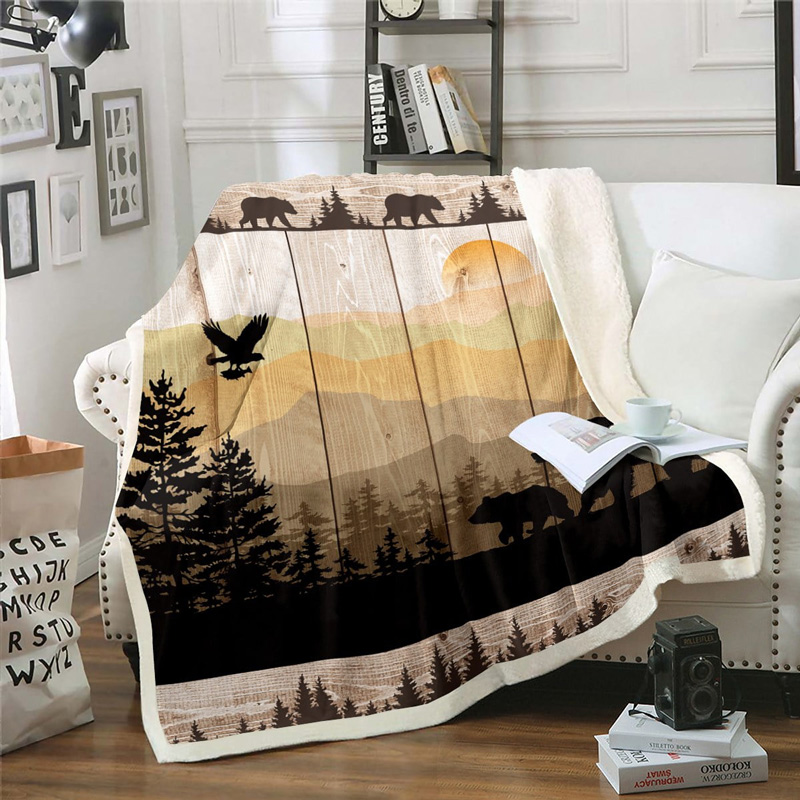 Bear Blanket Bear Comfort Blanket Fleece Blanket Throw Blanket Ver 47