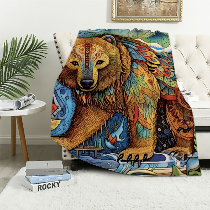 Bear Blanket Bear Comfort Blanket Fleece Blanket Throw Blanket Ver 5