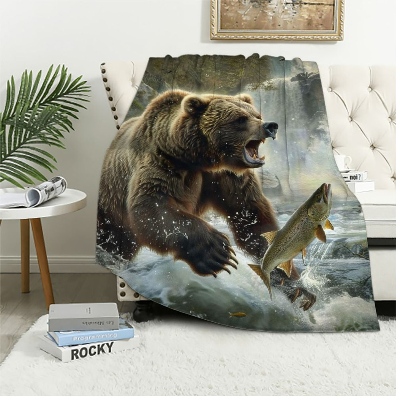 Bear Blanket Bear Comfort Blanket Fleece Blanket Throw Blanket Ver 9