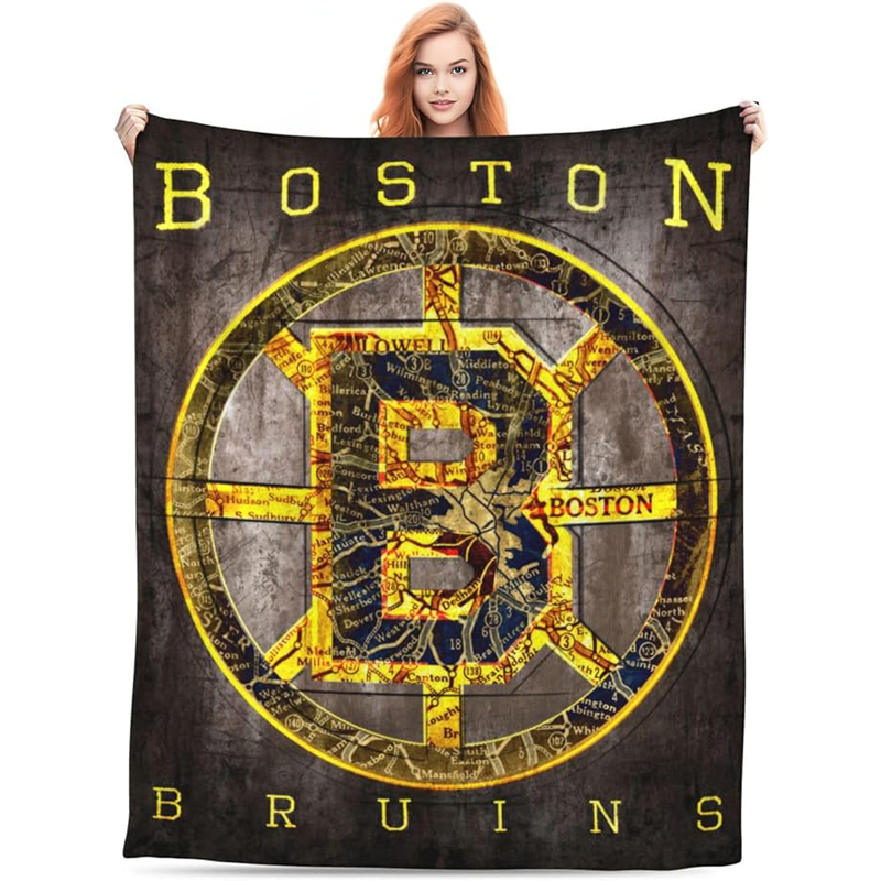 Boston Bruins Blanket Sherpa Blanket Throw Blanket