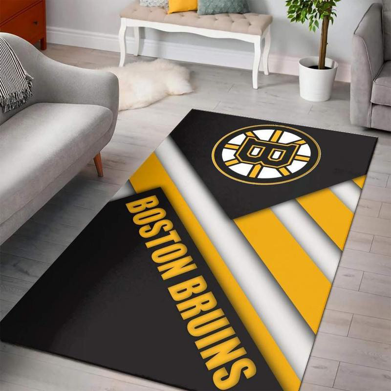 Boston Bruins Rug NHL Area Rug Living Room Area Rug Indoor Indoor Rug Rectangle Carpet