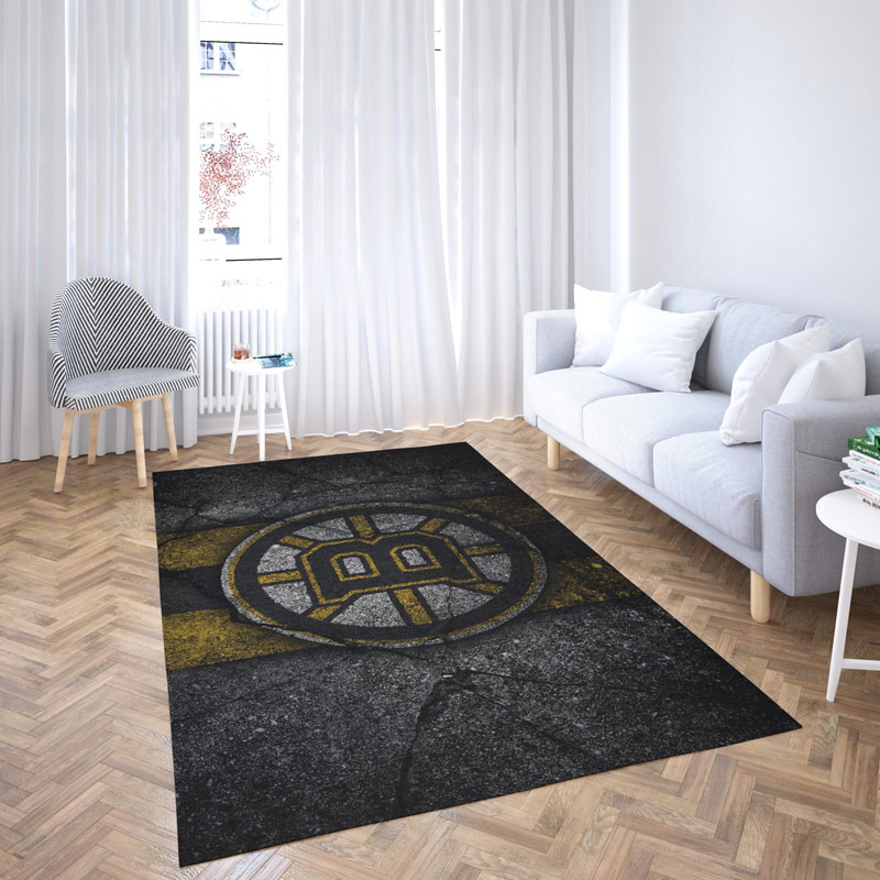 Boston Bruins Rug NHL Area Rug Dining Room Rug Indoor Rugs Rectangle Carpet