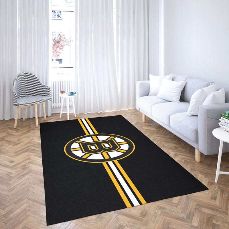 Boston Bruins Area Rug NHL Area Rug Bathroom Rugs Indoor Rug Rectangle Carpet