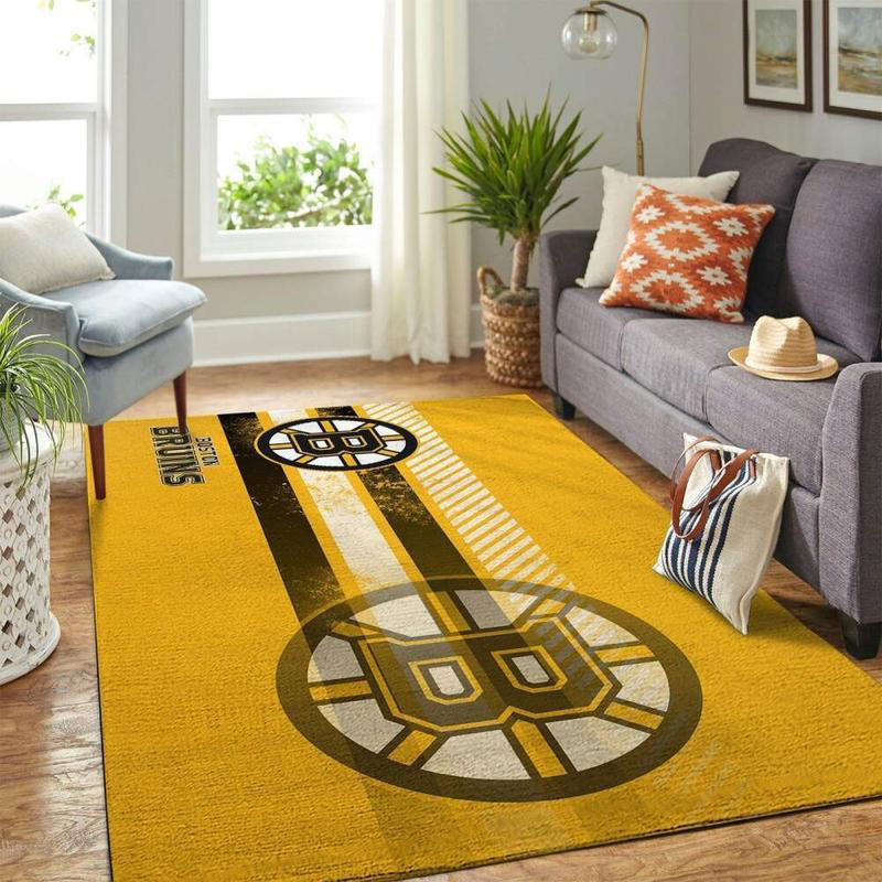 Boston Bruins Rug NHL Area Rug Dining Room Rugs Indoor Rugs Rectangle Carpet