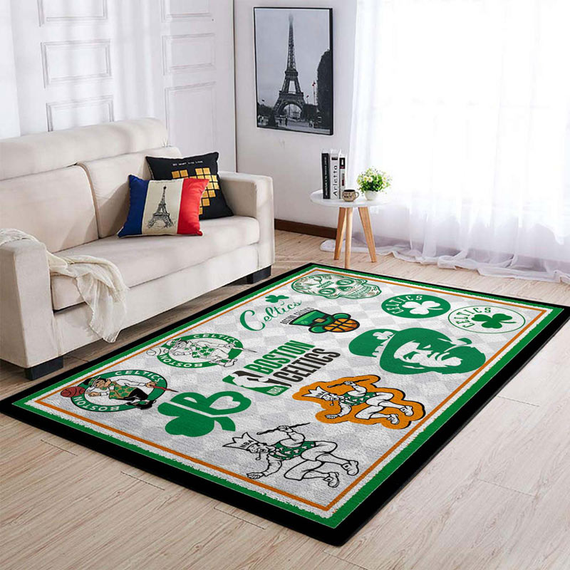 Boston Celtics Rug NBA Area Rug Living Room Area Rug Indoor Rug Rectangle Carpet