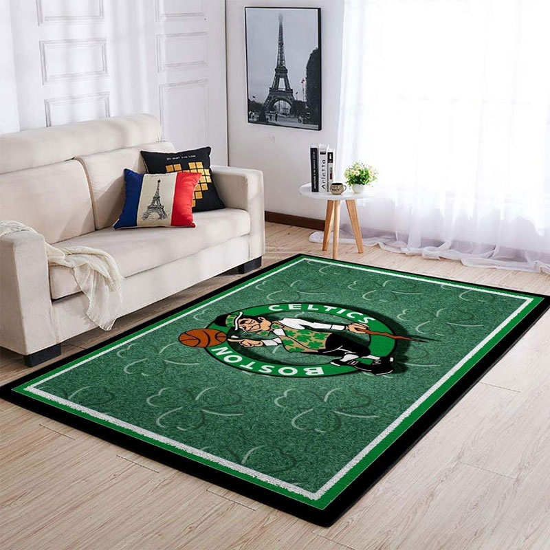 Boston Celtics Area Rug NBA Area Rug Bathroom Rug Indoor Rug Rectangle Carpet