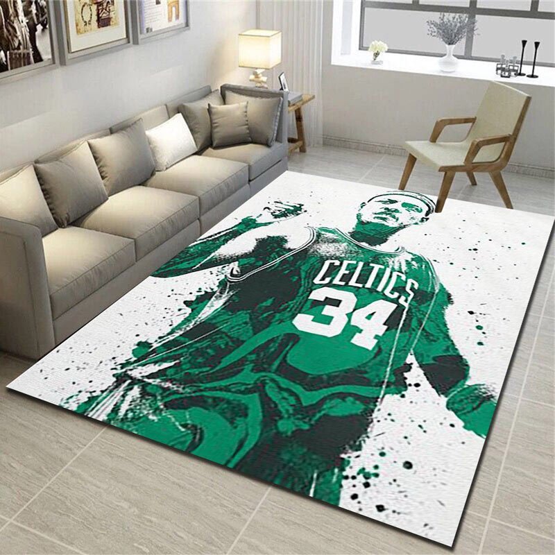 Boston Celtics Area Rug NBA Area Rug Living Room Rug Indoor Rug Rectangle Carpet