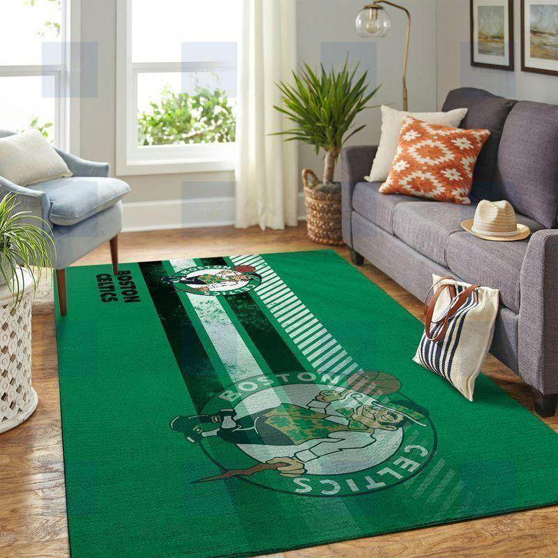 Boston Celtics Area Rug NBA Area Rug Bedroom Area Rug Indoor Rug Rectangle Carpet