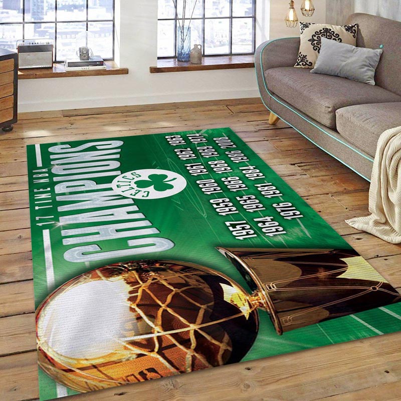 Boston Celtics Area Rug NBA Area Rug Living Room Area Rug Indoor Rugs Rectangle Carpet