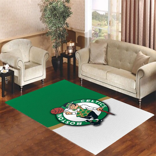 Boston Celtics Area Rug NBA Area Rug Living Room Rug Indoor Rug Rectangle Carpet