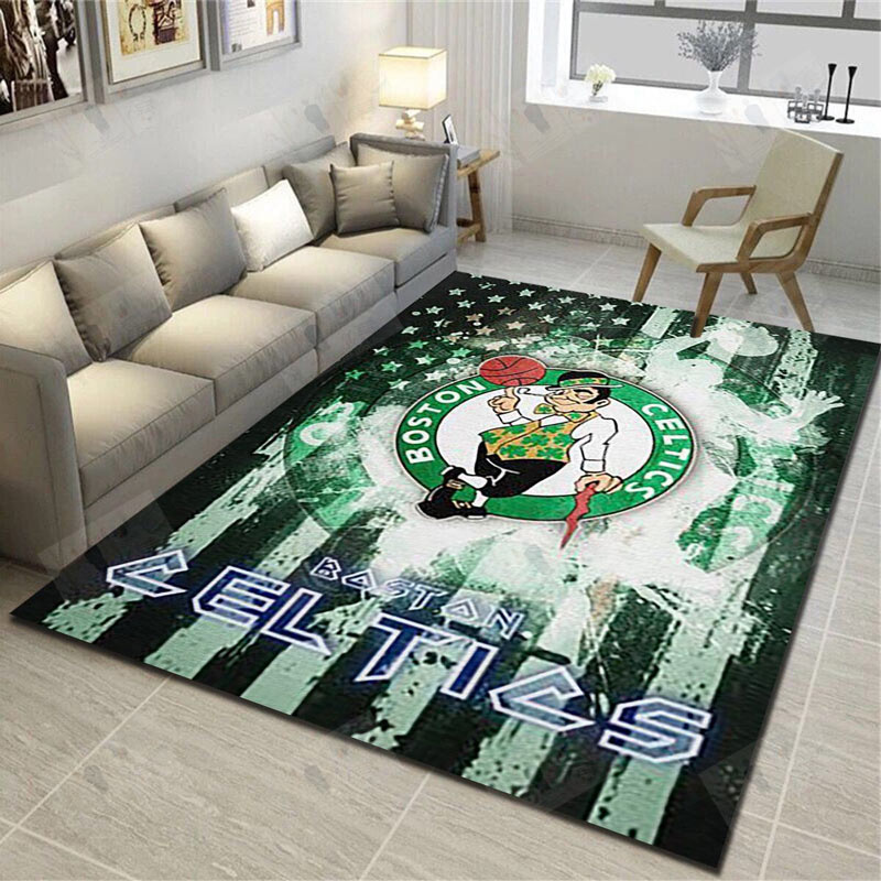 Boston Celtics Area Rug NBA Area Rug Bedroom Rug Indoor Indoor Rug Rectangle Carpet